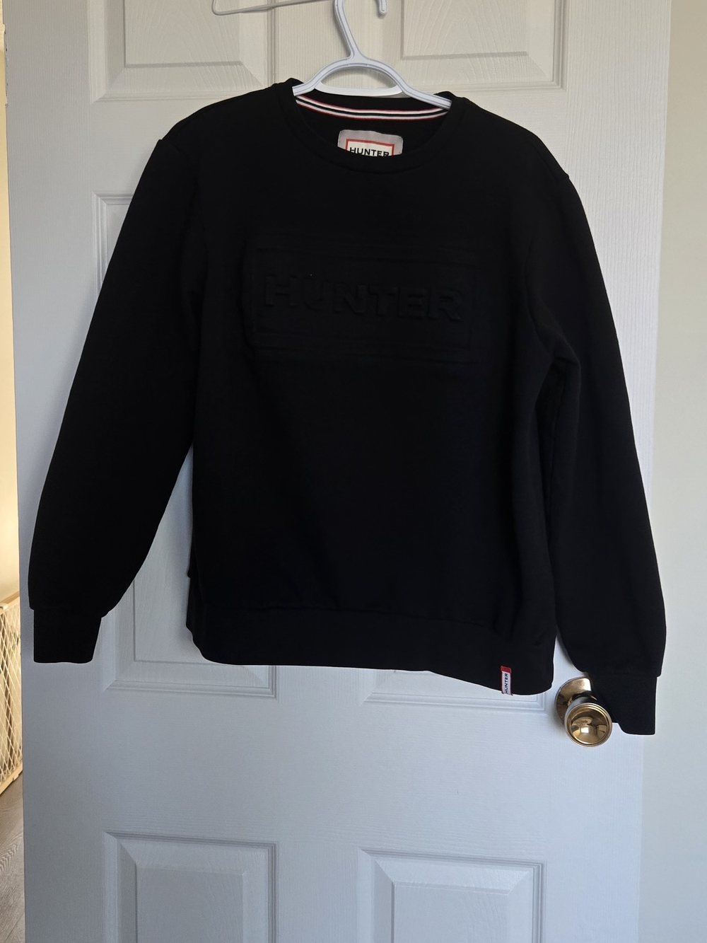 Hunter Black Embossed Logo Crewneck Sweatshirt